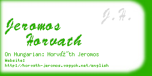 jeromos horvath business card